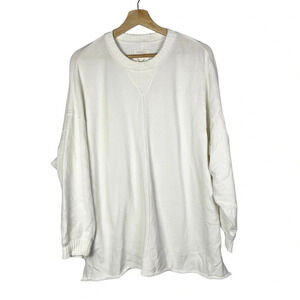 Aerie White Crewneck Relaxed Fit Rolled Hem Tunic Sweatshirt XS